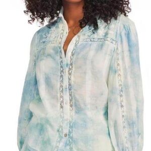 Love Shack Fancy RONDA TOP IN LILY POND HAND DYE